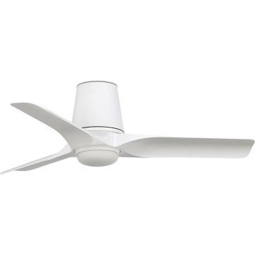 FARO 33826-1TW - Ventilatore da soffitto con LED dimmerabile HEY TUB S, 10W/230V, 2700/3000/4000K, bianco, diametro 90 cm + telecomando
