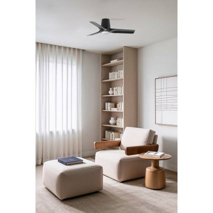FARO 33827-1TW - Ventilatore da soffitto LED dimmerabile HEY TUB con LED/10W/230V 2700/3000/4000K nero Ø 90 cm + telecomando