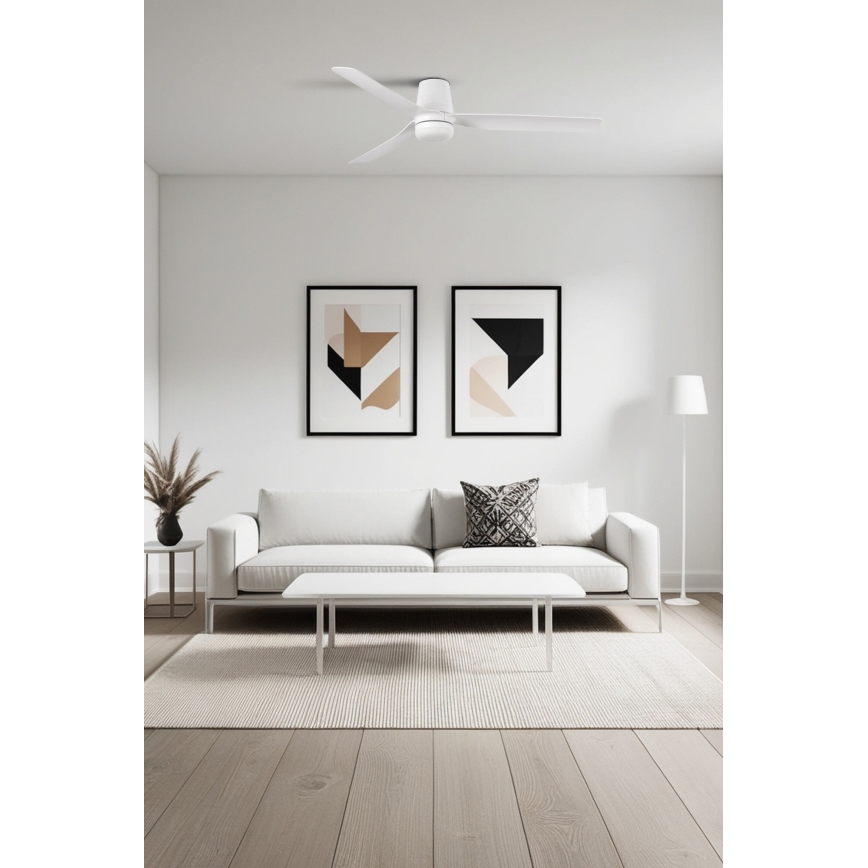 FARO 33828-1TW - Ventilatore da soffitto LED dimmerabile PUNT TUB M LED/18W/230V 2700/3000/4000K Ø 130 cm bianco + telecomando