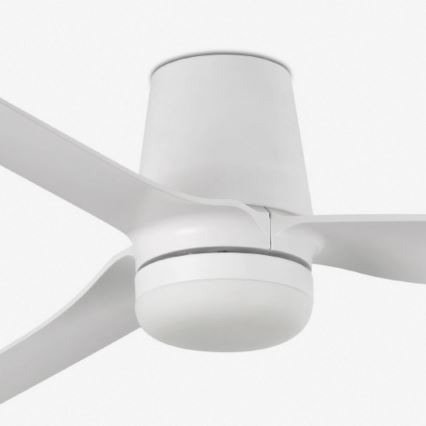 FARO 33828WT1S - Ventilatore da soffitto LED dimmerabile PUNT TUB M LED/18W/230V 2700/3000/4000K Ø 132 cm bianco Wi-Fi Tuya + telecomando