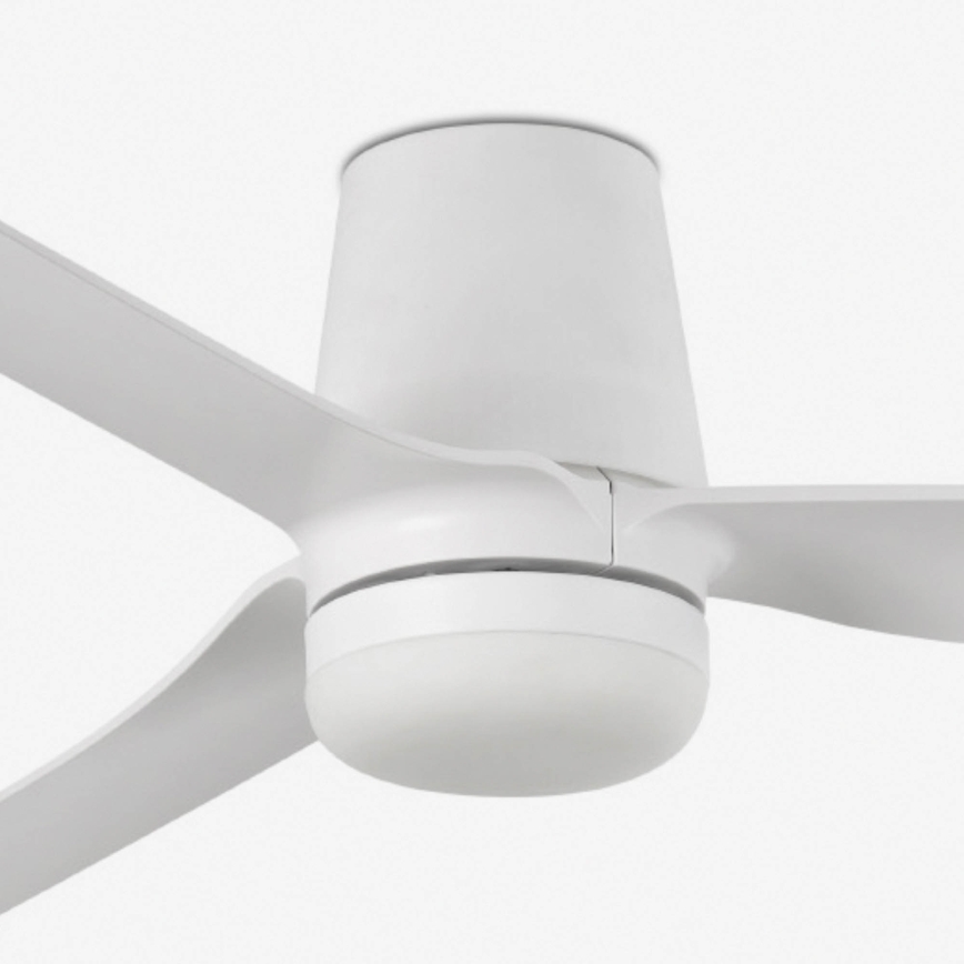 FARO 33828WT1S - Ventilatore da soffitto LED dimmerabile PUNT TUB M LED/18W/230V 2700/3000/4000K Ø 132 cm bianco Wi-Fi Tuya + telecomando