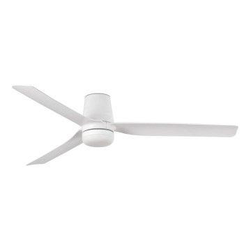 FARO 33828WT1S - Ventilatore da soffitto LED dimmerabile PUNT TUB M LED/18W/230V 2700/3000/4000K Ø 132 cm bianco Wi-Fi Tuya + telecomando