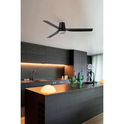 FARO 33829-1TW - Ventilatore da soffitto LED dimmerabile PUNT TUB M LED/18W/230V 2700/3000/4000K Ø 130 cm bianco/marrone+ telecomando