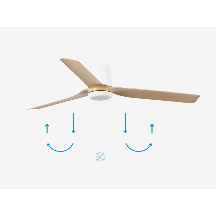 FARO 33829 - Ventilatore da soffitto PUNT TUB M marrone/bianco diametro 130 cm + telecomando