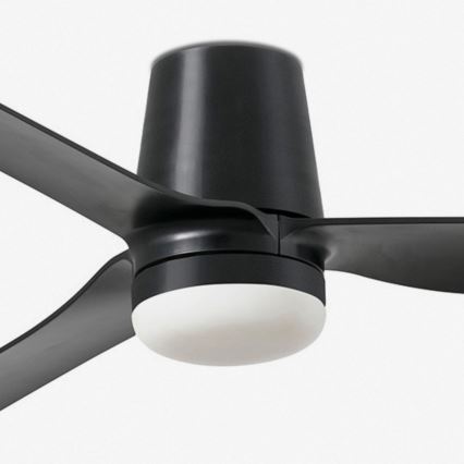 FARO 33830WT1S - Ventilatore da soffitto LED dimmerabile PUNT TUB M LED/18W/230V 2700/3000/4000K Ø 132 cm nero Wi‑Fi Tuya + telecomando