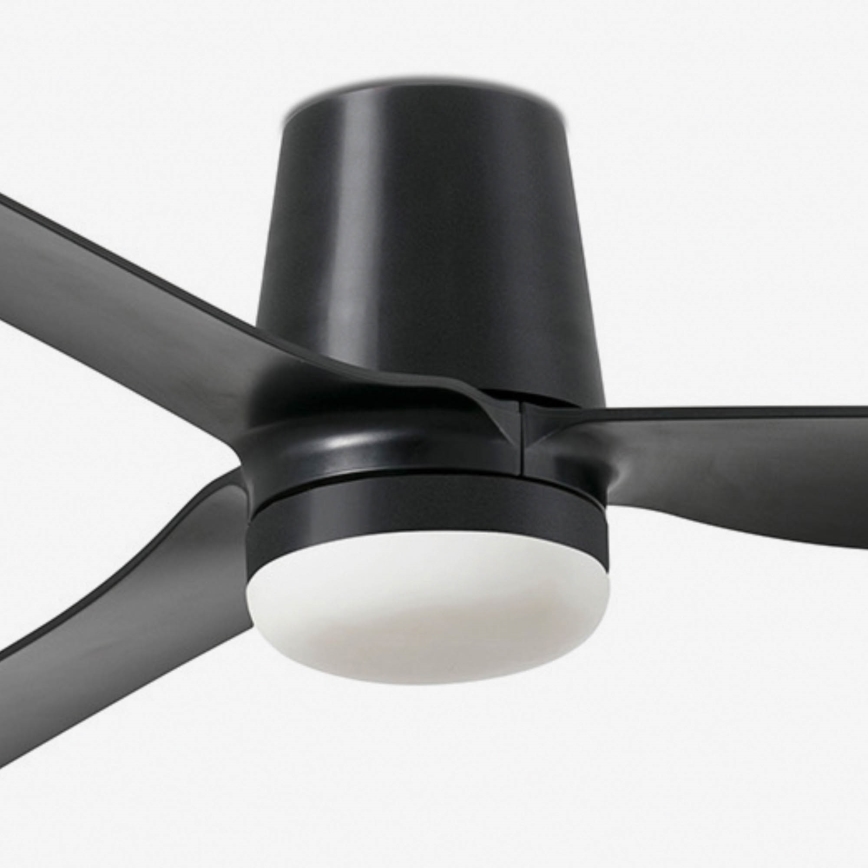 FARO 33830WT1S - Ventilatore da soffitto LED dimmerabile PUNT TUB M LED/18W/230V 2700/3000/4000K Ø 132 cm nero Wi‑Fi Tuya + telecomando