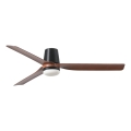FARO 33831-1TW - Ventilatore da soffitto LED dimmerabile PUNT TUB M LED/18W/230V 2700/3000/4000K Ø 130 cm marrone/nero + telecomando