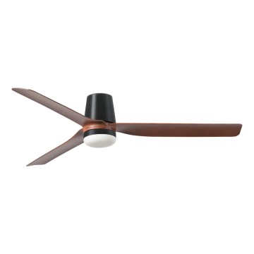 FARO 33831-1TW - Ventilatore da soffitto LED dimmerabile PUNT TUB M LED/18W/230V 2700/3000/4000K Ø 130 cm marrone/nero + telecomando