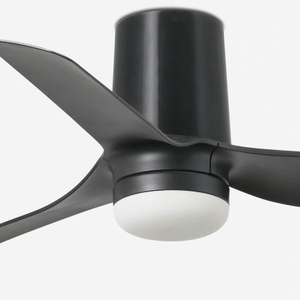 FARO 33834-1TW - Ventilatore da soffitto dimmerabile a LED MINI PUNT TUB S LED/10W/230V 2700/3000/4000K Ø 90 cm nero + telecomando