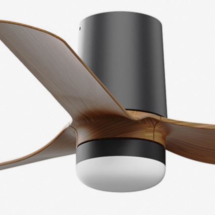 FARO 33835-1TW - Ventilatore da soffitto LED dimmerabile MINI PUNT TUB con LED/10W/230V 2700/3000/4000K Ø 90 cm marrone/nero + telecomando