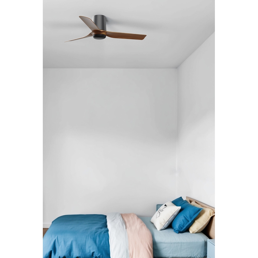FARO 33835 - Ventilatore da soffitto MINI PUNT TUB S marrone/nero diametro 90 cm + telecomando