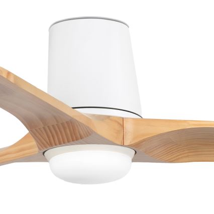 FARO 33836-1TW - Ventilatore da soffitto dimmerabile a LED HEYWOOD TUB con LED/10W/230V 2700/3000/4000K pino/bianco Ø 90 cm + telecomando