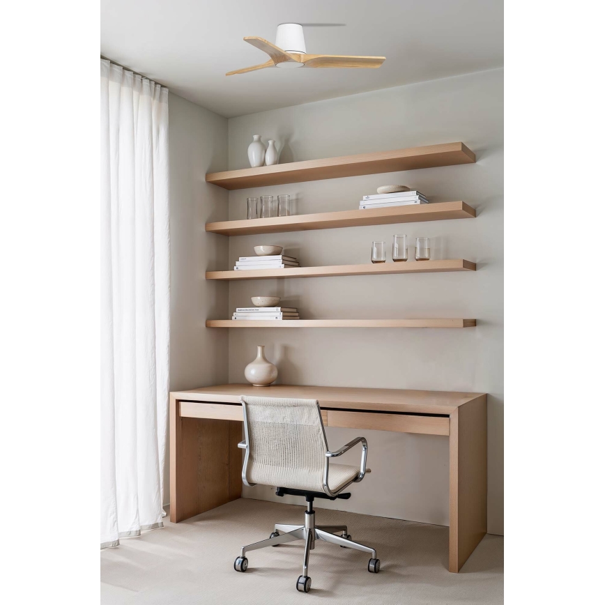 FARO 33836 - Ventilatore da soffitto HEYWOOD TUB pino/bianco diam. 90 cm + telecomando