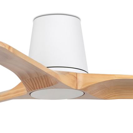 FARO 33836 - Ventilatore da soffitto HEYWOOD TUB pino/bianco diam. 90 cm + telecomando