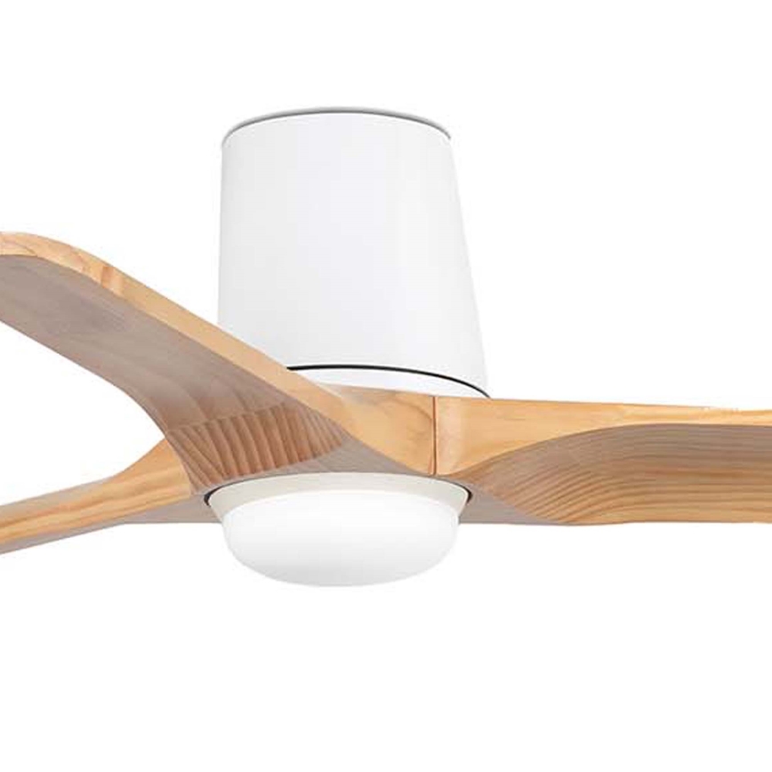 FARO 33836WT-1TW - Ventilatore da soffitto dimmerabile a LED HEYWOOD TUB S LED/10W/230V 2700/4000/6000K pino/bianco diam. 90 cm Wi-Fi Tuya + telecomando