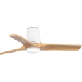 FARO 33836WT-1TW - Ventilatore da soffitto dimmerabile a LED HEYWOOD TUB S LED/10W/230V 2700/4000/6000K pino/bianco diam. 90 cm Wi-Fi Tuya + telecomando