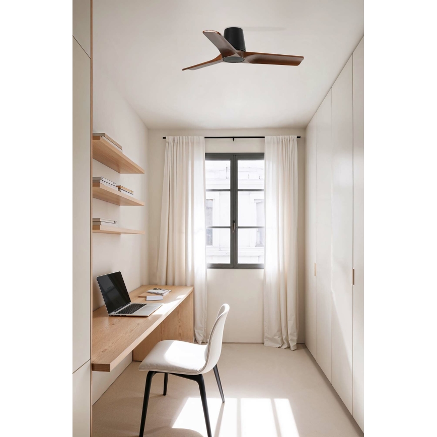 FARO 33837 - Ventilatore da soffitto HEYWOOD TUB S pino/nero diametro 90 cm + telecomando