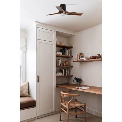 FARO 33837WT-1TW - Ventilatore da soffitto dimmerabile a LED HEYWOOD TUB S LED/10W/230V 2700/4000/6000K pino/bianco diametro 90 cm Wi-Fi Tuya + telecomando