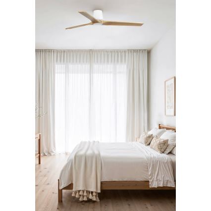 FARO 33838 - Ventilatore da soffitto HEYWOOD TUB L pino/bianco diam. 132 cm + telecomando