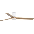 FARO 338381S - Ventilatore da soffitto dimmerabile HEYWOOD TUB L LED/10W/230V 2700/3000/4000K Ø 132 cm legno/bianco + telecomando