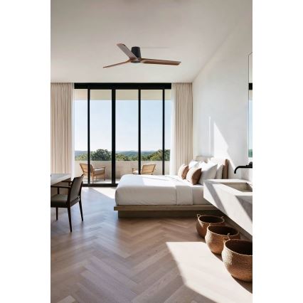 FARO 33839 - Ventilatore da soffitto HEYWOOD TUB L pino/nero diam. 132 cm + telecomando