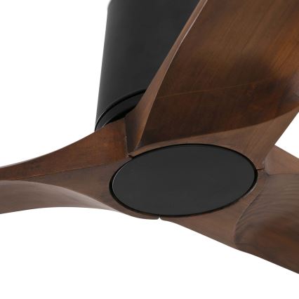 FARO 33839WT - Ventilatore da soffitto HEYWOOD TUB L pino/nero diam. 132 cm Wi-Fi Tuya + telecomando