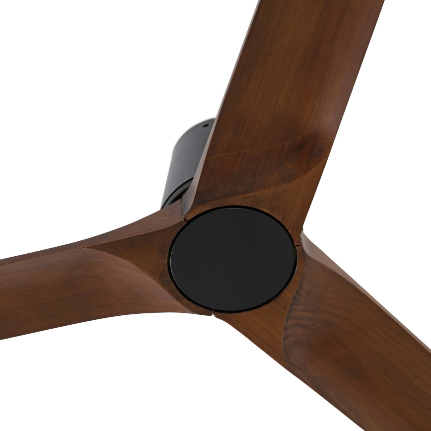 FARO 33839WT - Ventilatore da soffitto HEYWOOD TUB L pino/nero diam. 132 cm Wi-Fi Tuya + telecomando