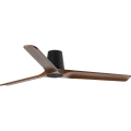 FARO 33839WT - Ventilatore da soffitto HEYWOOD TUB L pino/nero diam. 132 cm Wi-Fi Tuya + telecomando