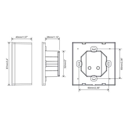 FARO 33988 - Pannello touch da parete per ventilatori da soffitto 230V nero