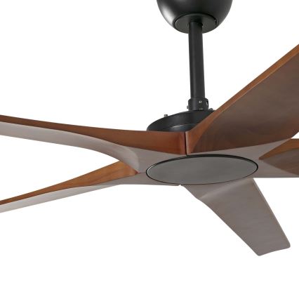 FARO 34190WT - Ventilatore da soffitto BIGWOOD XL pino/nero diam. 200 cm Wi-Fi Tuya + telecomando