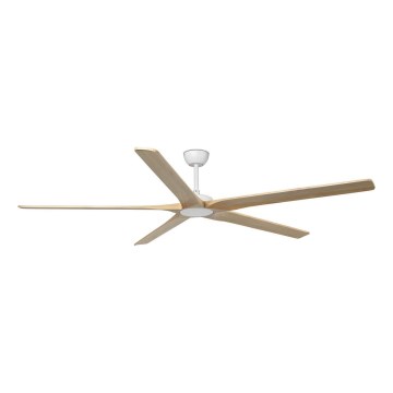 FARO 34191WT - Ventilatore da soffitto BIGWOOD XL pino/bianco diam. 200 cm Wi-Fi Tuya + telecomando