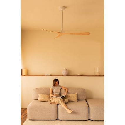 FARO 34195 - Ventilatore da soffitto ROCKER M diam. 132 cm beige/bianco + telecomando