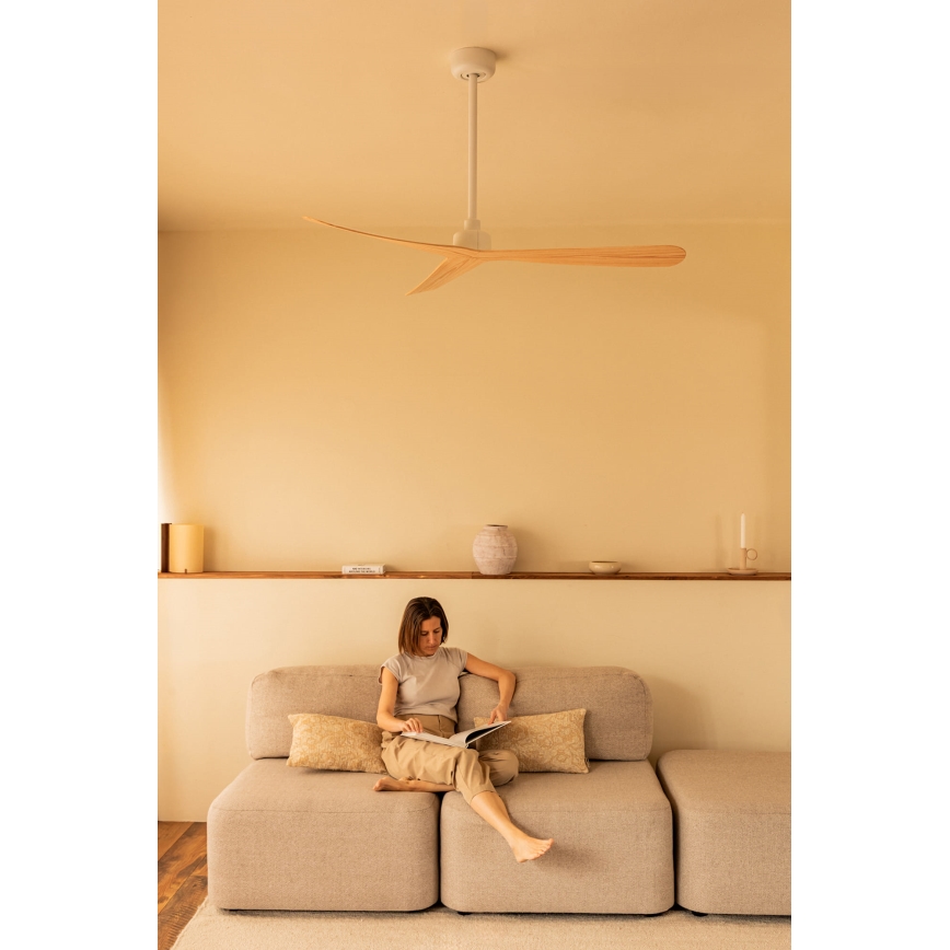 FARO 34195 - Ventilatore da soffitto ROCKER M diam. 132 cm beige/bianco + telecomando