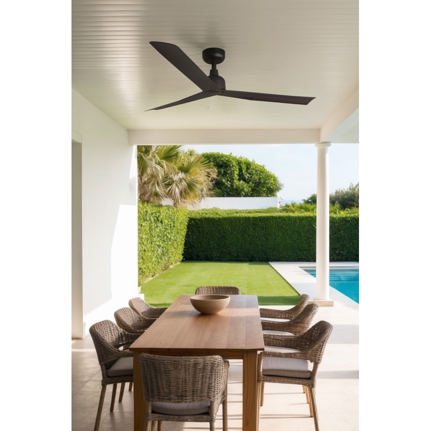 FARO 34275 - Ventilatore da soffitto MARINE M marrone diametro 125 cm IP44 + telecomando