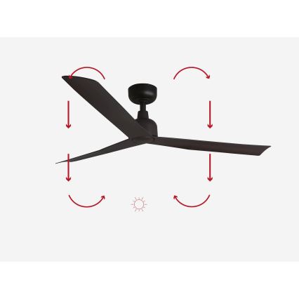 FARO 34275 - Ventilatore da soffitto MARINE M marrone diametro 125 cm IP44 + telecomando