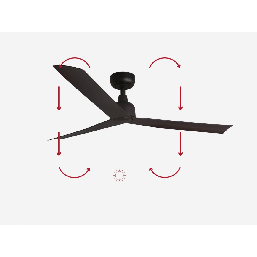 FARO 34275 - Ventilatore da soffitto MARINE M marrone diametro 125 cm IP44 + telecomando