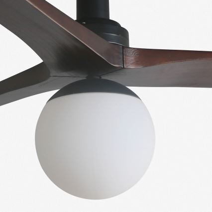 FARO 34278WT-11L - Ventilatore da soffitto KLIM S 1xE27/15W/230V legno/nero diametro 92,5 cm Wi-Fi Tuya + telecomando