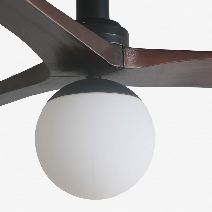 FARO 34278WT-11L - Ventilatore da soffitto KLIM S 1xE27/15W/230V legno/nero diametro 92,5 cm Wi-Fi Tuya + telecomando