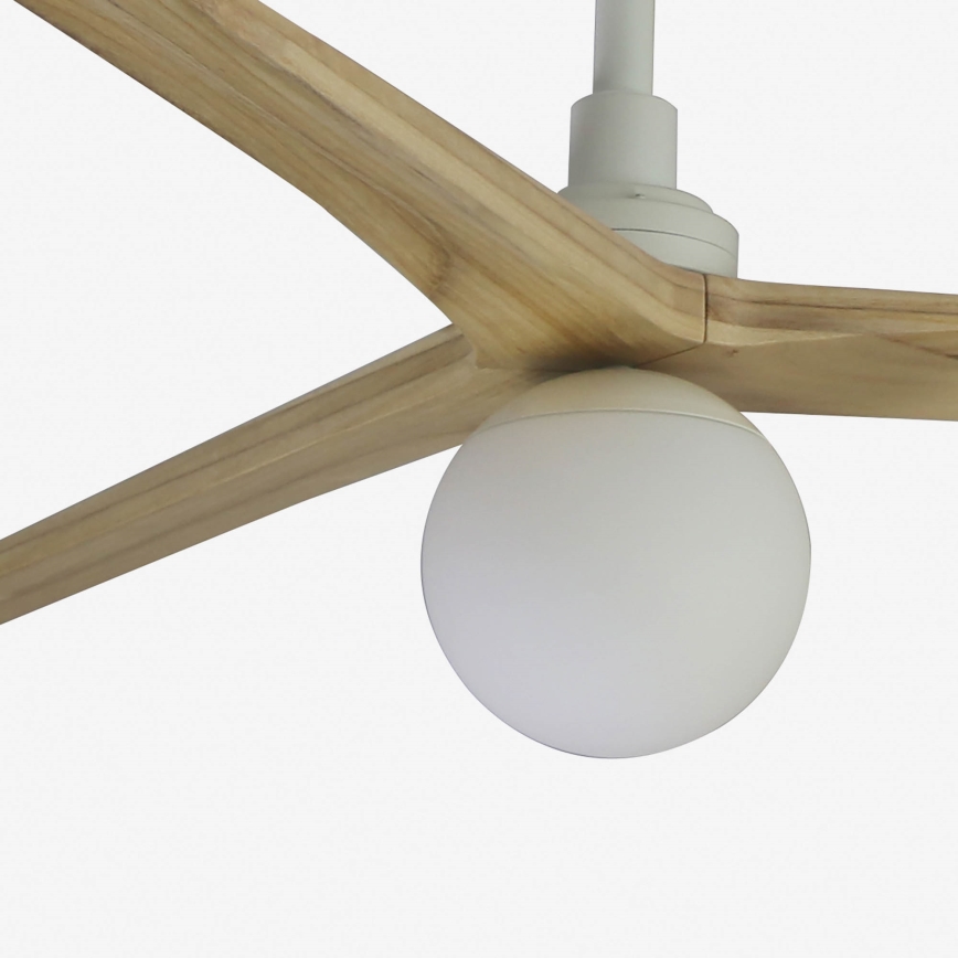 FARO 34279-11L - Ventilatore da soffitto KLIM L 1xE27/15W/230V legno/bianco diametro 150 cm + telecomando