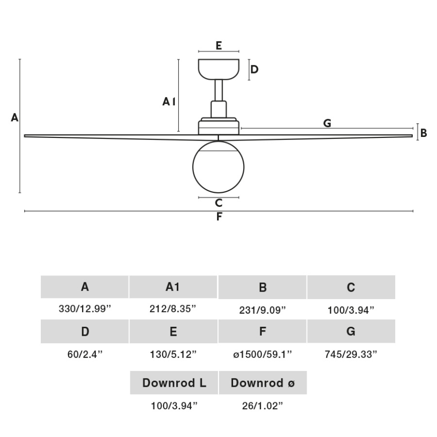 FARO 34279-11L - Ventilatore da soffitto KLIM L 1xE27/15W/230V legno/bianco diametro 150 cm + telecomando