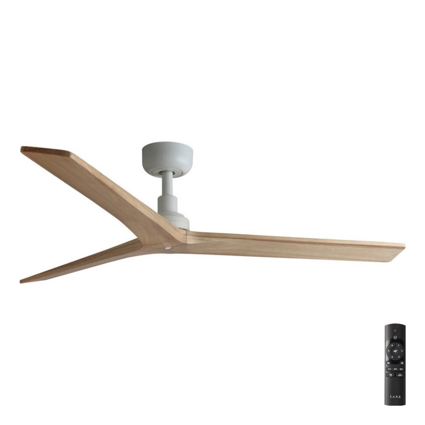 FARO 34280 - Ventilatore da soffitto KLIM M pino/bianco diametro 125 cm + telecomando