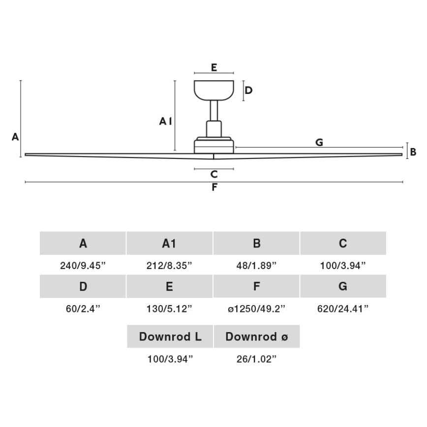 FARO 34280 - Ventilatore da soffitto KLIM M pino/bianco diametro 125 cm + telecomando