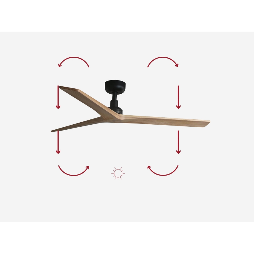 FARO 34283 - Ventilatore da soffitto KLIM M marrone/nero diametro 125 cm + telecomando