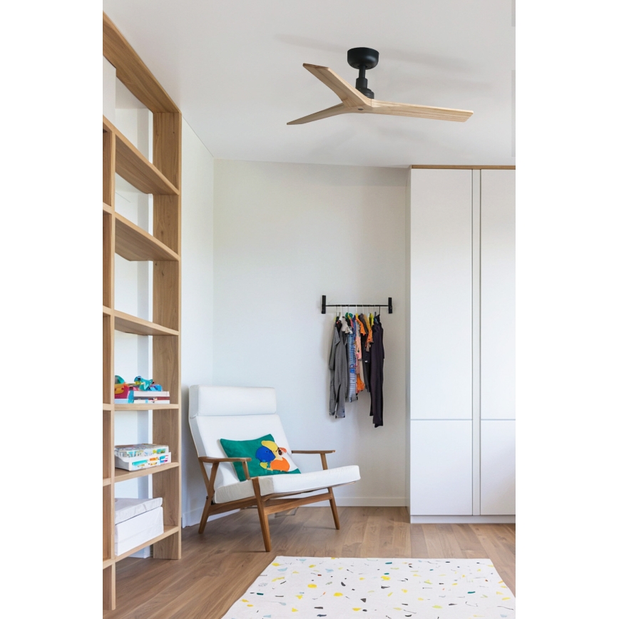 FARO 34284 - Ventilatore da soffitto KLIM S marrone/nero diametro 92,5 cm + telecomando