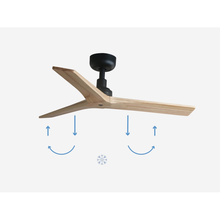 FARO 34284 - Ventilatore da soffitto KLIM S marrone/nero diametro 92,5 cm + telecomando