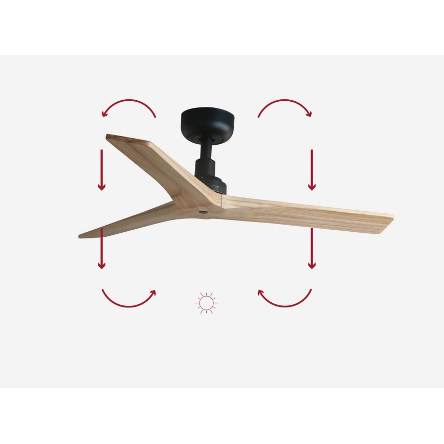 FARO 34284 - Ventilatore da soffitto KLIM S marrone/nero diametro 92,5 cm + telecomando