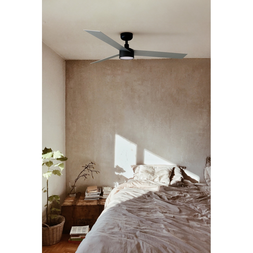 FARO 34286-1TW - Ventilatore da soffitto dimmerabile a LED CRUISER L LED/18W/230V 2700/3000/4000K Ø 132 cm nero/grigio + telecomando