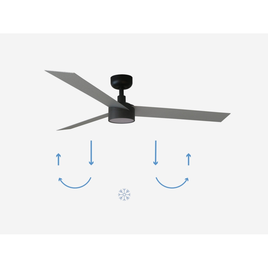 FARO 34286-1TW - Ventilatore da soffitto dimmerabile a LED CRUISER L LED/18W/230V 2700/3000/4000K Ø 132 cm nero/grigio + telecomando