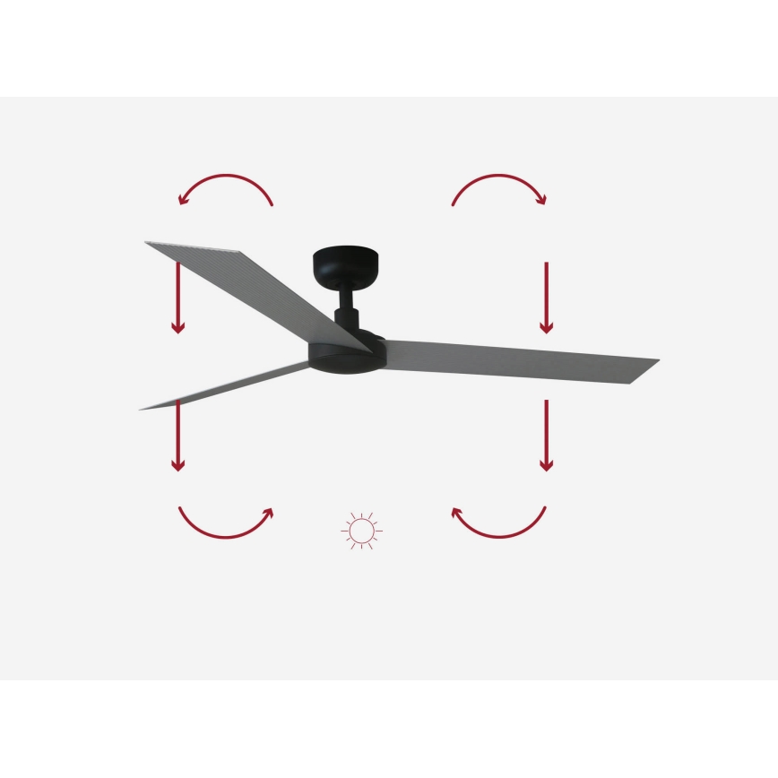 FARO 34286 - Ventilatore da soffitto CRUISER L nero diametro 132 cm + telecomando