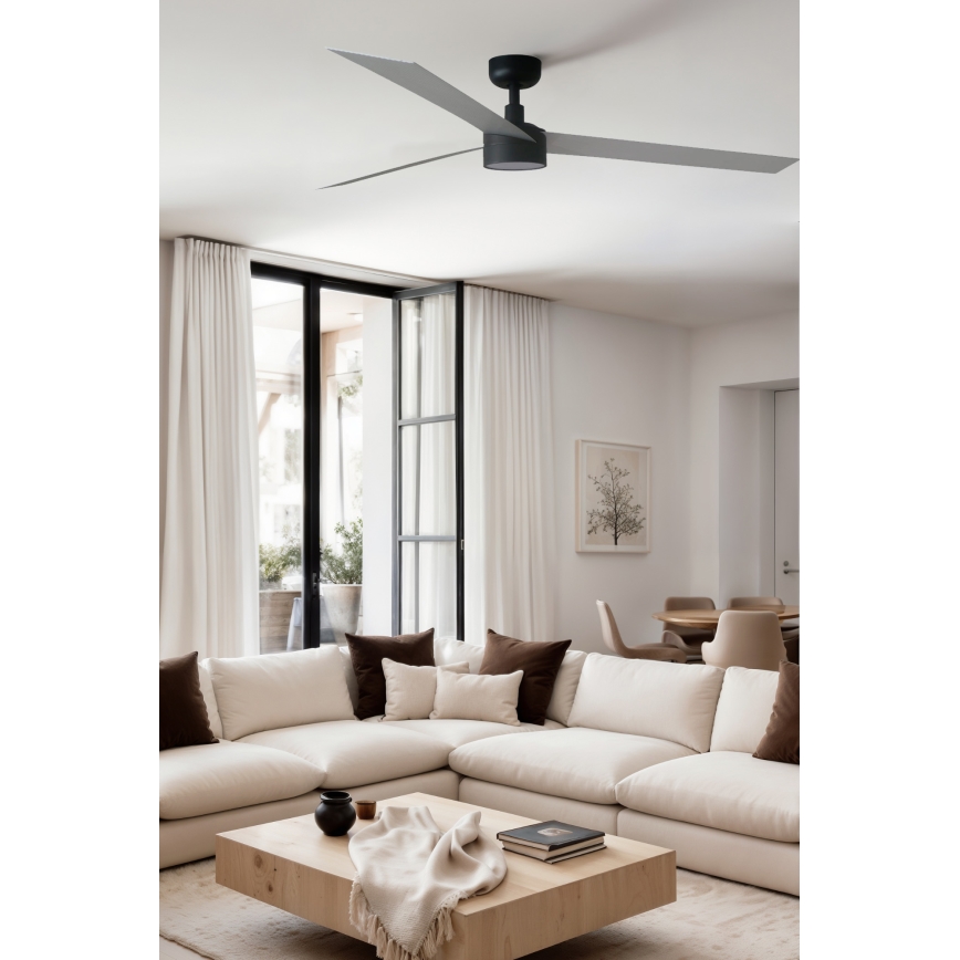 FARO 34287WT1S - Ventilatore da soffitto dimmerabile CRUISER XL LED/18W/230V 2700/3000/4000K Ø 160 cm grigio/nero Wi-Fi Tuya + telecomando